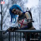 L - email Wig LOL League Of Legends Fractured Jinx Cosplay Costume And Wig Kit - lemailwigs