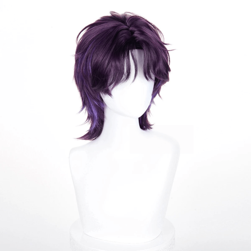L - email Wig Love and Deepspace Rafayel Purple 38cm Short Halloween Cosplay Wig - lemailwigs
