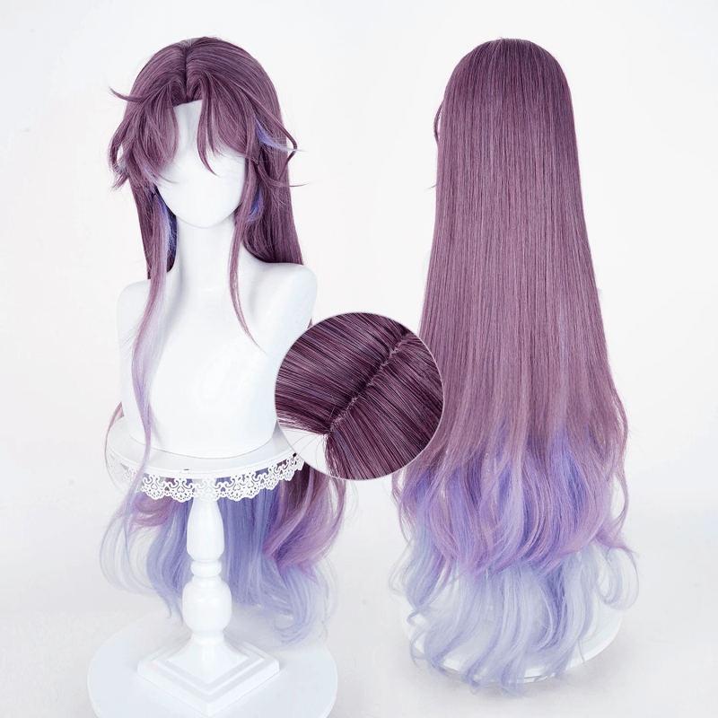 L - email Wig Love and Deepspace Rafayel Purple Mixed 100cm Long Halloween Cosplay Wig - lemailwigs
