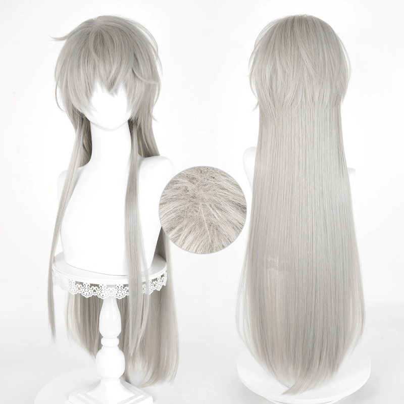 L - email Wig Love and Deepspace Xavier Grey 90cm Long Straight Halloween Cosplay Wig - lemailwigs