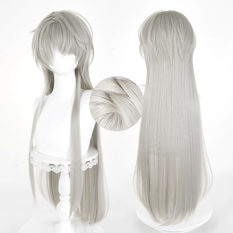 L - email Wig Love and Deepspace Xavier Grey 90cm Long Straight Halloween Cosplay Wig - lemailwigs