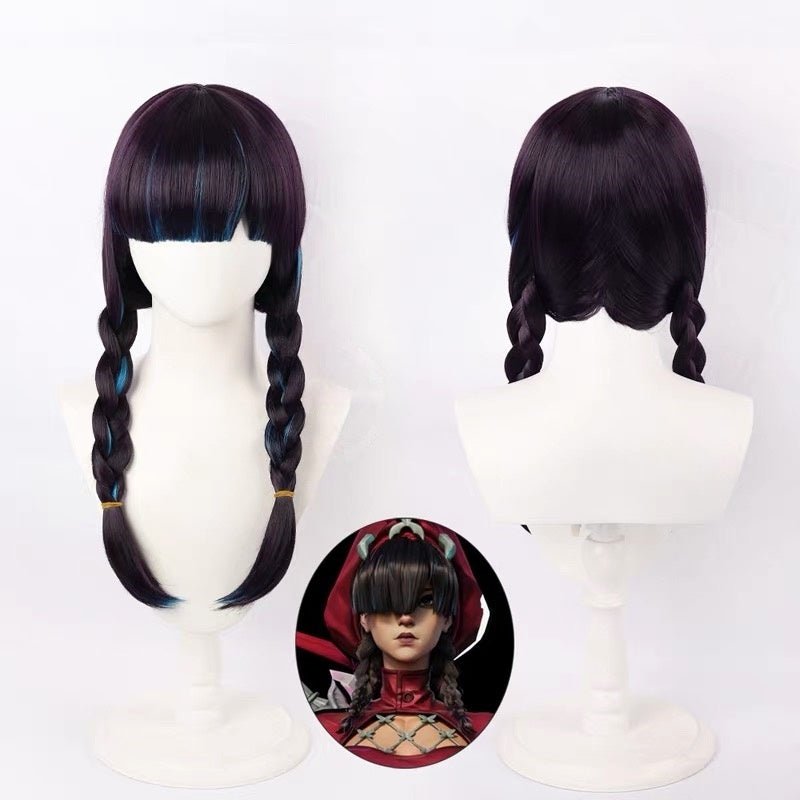 L - email Wig Marvel Rivals Psylocke Blood Kariudo 60CM Halloween Cosplay Wig - lemailwigs