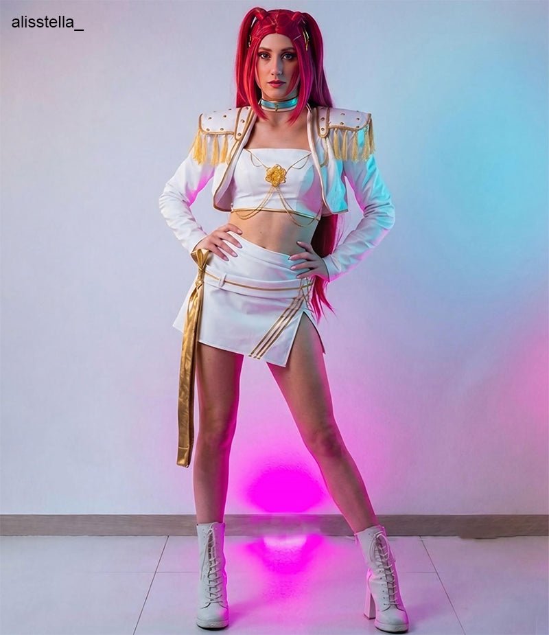 L - email Wig Mira White Outfit Full Set (XS - XXXL) - lemailwigs