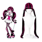 L - email Wig Monster High Draculaura Color Mixing Long Double Braids Halloween Cosplay Wig - lemailwigs