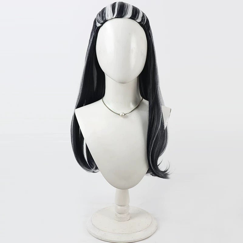 L - email Wig Monster High Frankie Stein Black White 70cm Halloween Cosplay Wig - lemailwigs