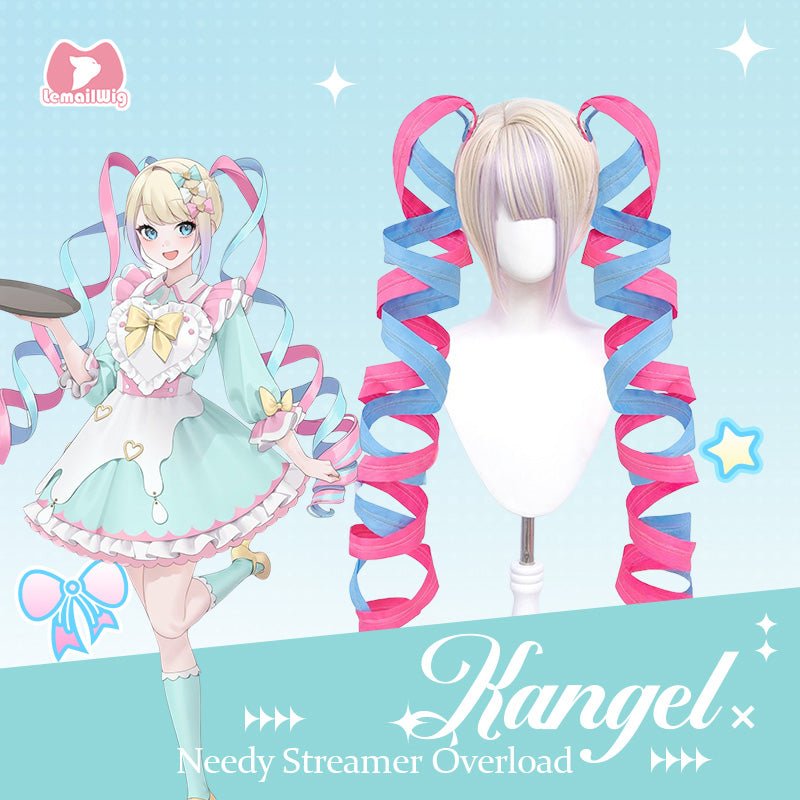 L - email Wig Needy Streamer Overload KAngel Cosplay Costume Wig Set - lemailwigs