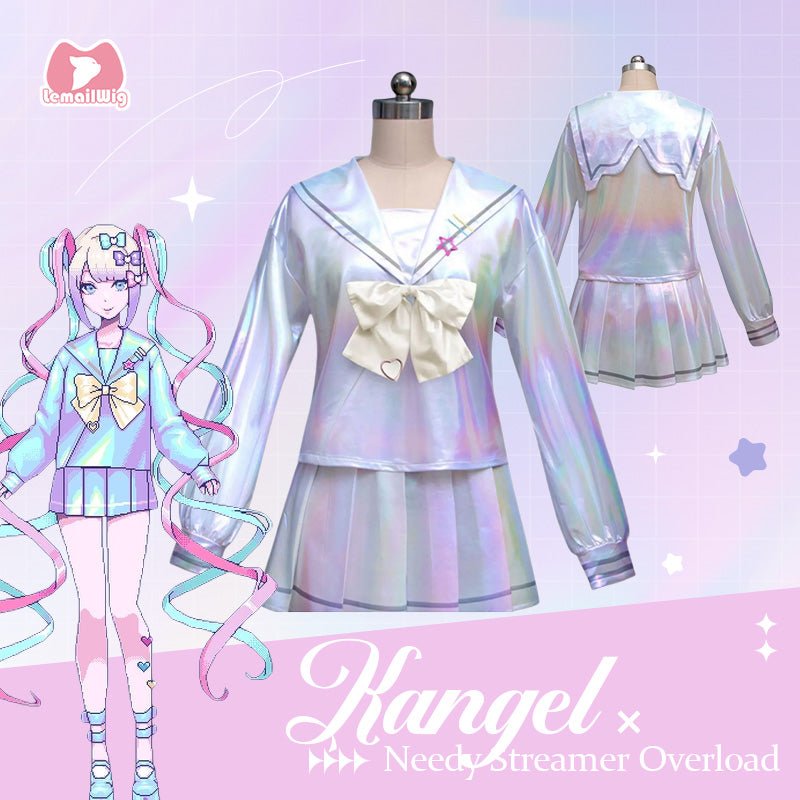 L - email Wig Needy Streamer Overload KAngel Dress Cosplay Costume Wig Set - lemailwigs