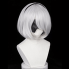 L - email Wig Nier Automata 2B White Short Wig - lemailwigs