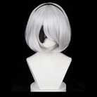 L - email Wig Nier Automata 2B White Short Wig - lemailwigs