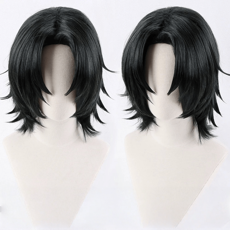 L - email Wig ONE PIECE Portgas D. Ace Black Green 35cm Halloween Cosplay Wig - lemailwigs
