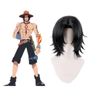 L - email Wig ONE PIECE Portgas D. Ace Black Green 35cm Halloween Cosplay Wig - lemailwigs