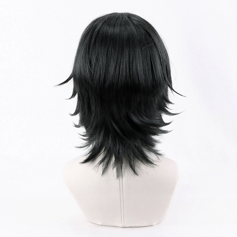L - email Wig ONE PIECE Portgas D. Ace Black Green 35cm Halloween Cosplay Wig - lemailwigs