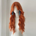 L - email Wig Orange Hand Hook Curls 65cm Lace Front Wig - lemailwigs