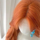 L - email Wig Orange Hand Hook Curls 65cm Lace Front Wig - lemailwigs