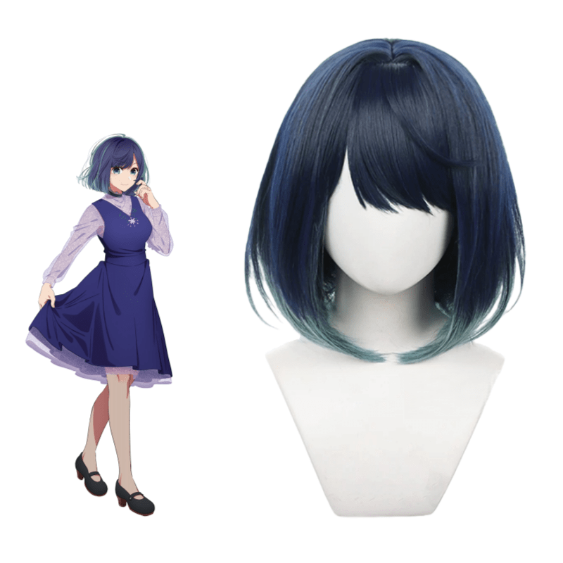 L - email Wig Oshi no Ko Akane Kurokawa Blue Green Shorts Cosplay Wig - lemailwigs