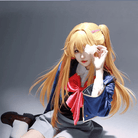 L - email Wig Oshi no Ko Ruby Hoshino Blonde Mixed Red Cosplay Costume And Wig Full Set - lemailwigs