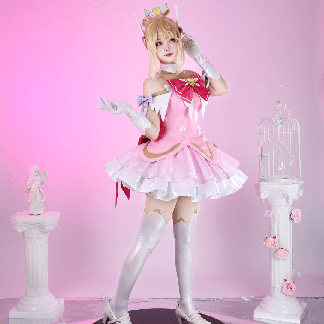 L - email Wig Overwatch Juno Magical Girl Cosplay Costume - lemailwigs