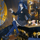 L - email Wig Panty & Stocking with Garterbelt Stocking Anarchy School Uniforms Cosplay Costume - lemailwigs
