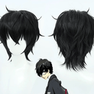 L - email Wig Persona 5 Ren Amamiya Black Halloween Cosplay Wig - lemailwigs