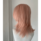 L - email Wig Pink Gold 38cm Short Font Lace Wig - lemailwigs