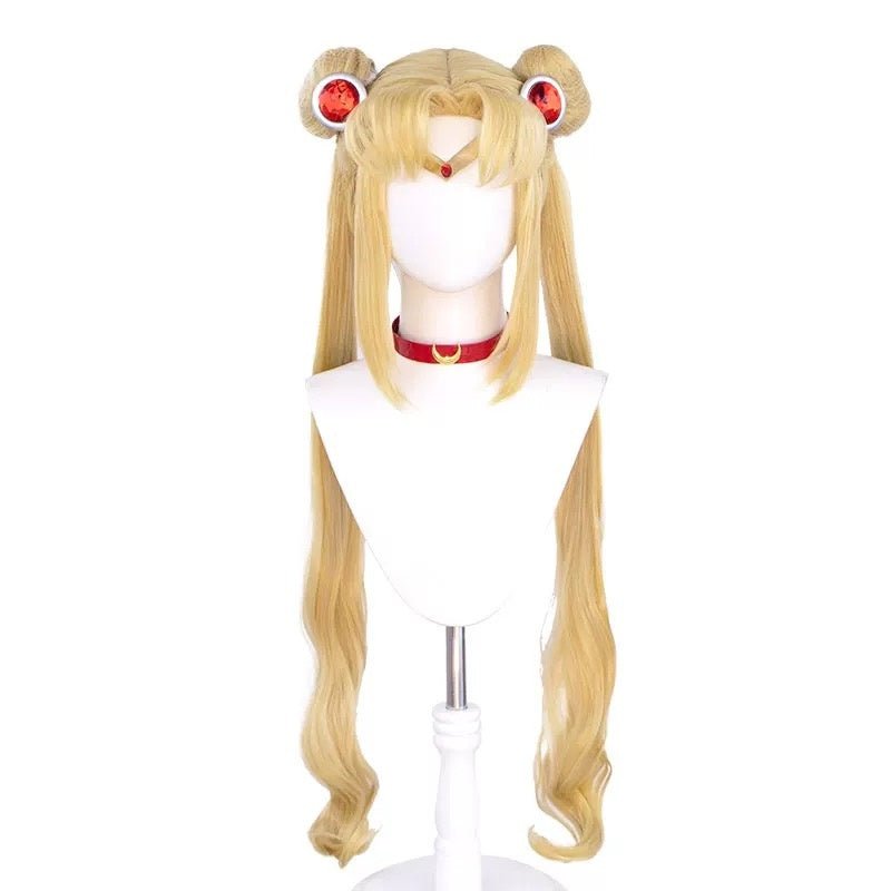 L - email Wig Pretty Soldier Sailor Moon 95cm Cream Yellow Cosplay Wig - lemailwigs