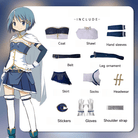L - email Wig Puella Magi Madoka Magica Sayaka Miki Full Set Halloween Cosplay Costume And Cosplay Wig - lemailwigs