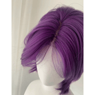 L - email Wig Purple 38cm Short Font Lace Wig - lemailwigs