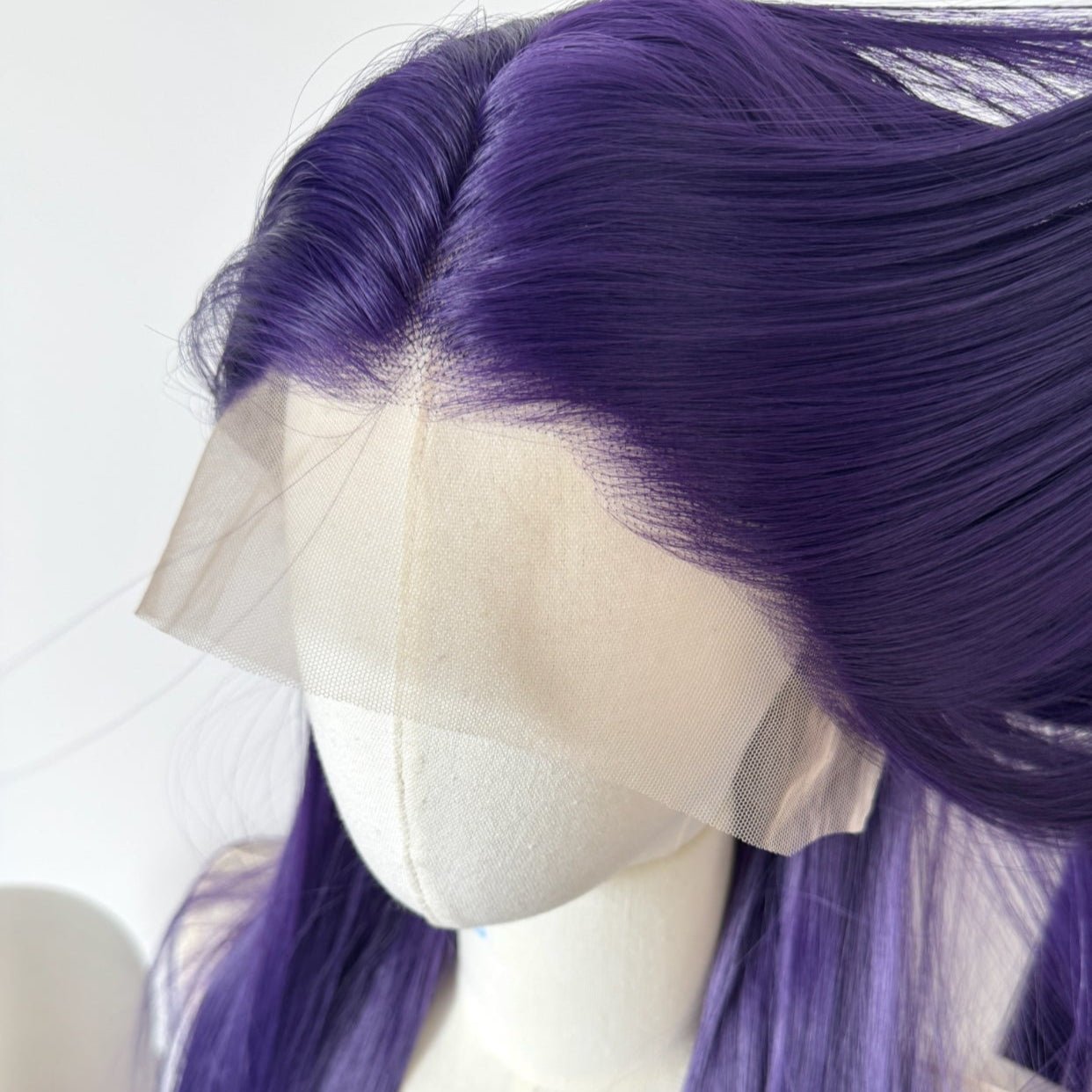 L - email Wig Purple Lace Front 75cm Long Straight Wig - lemailwigs