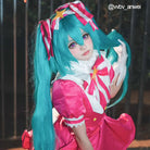 L - email Wig Retry Now Pink Dress Magical Cosplay Costume Wig Full Set - lemailwigs