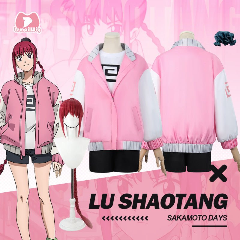 L - email Wig SAKAMOTO DAYS Lu Shaotang Cosplay Costume And Wig Full Set - lemailwigs