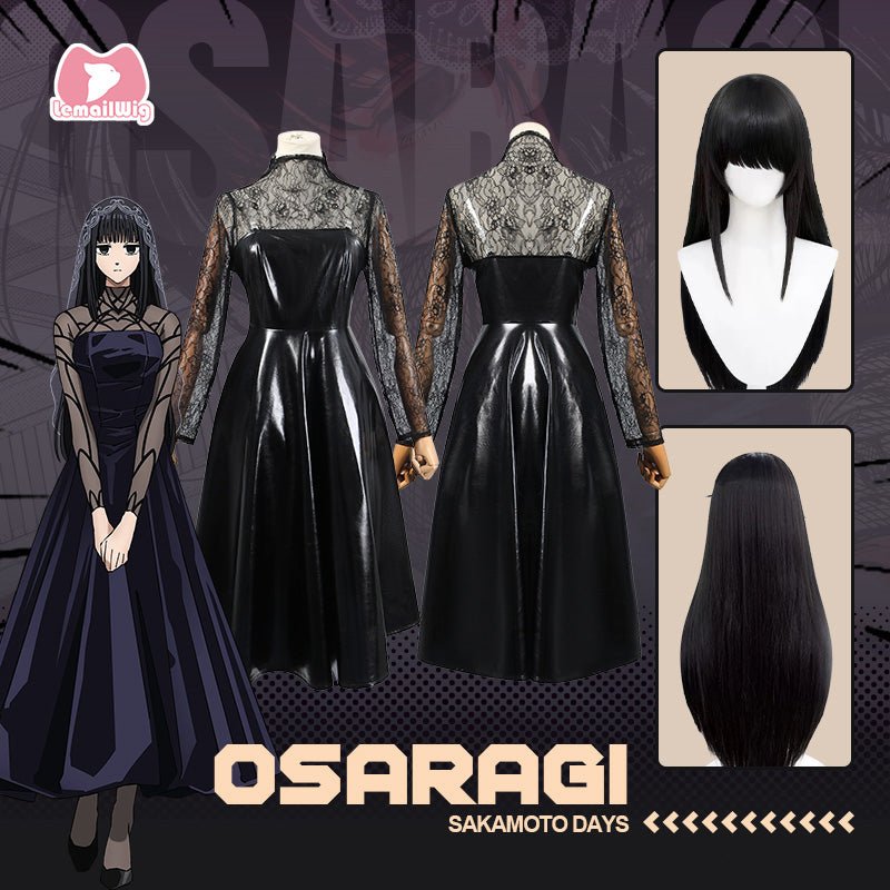 L-email Wig SAKAMOTO DAYS Osaragi Cosplay Costume And Wig Full Set