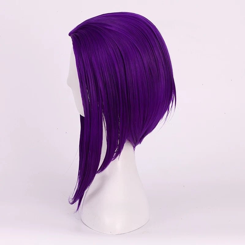 L - email Wig Teen Titans Raven Purple Short Halloween Cosplay Wig - lemailwigs