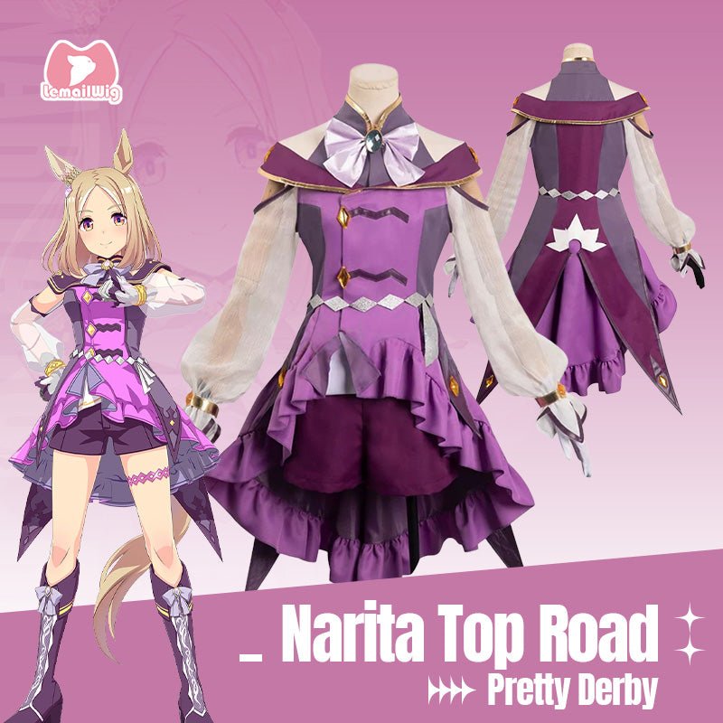 L - email Wig Uma musume: Pretty Derby Narita Top Road Race Outfit Cosplay Costume - lemailwigs