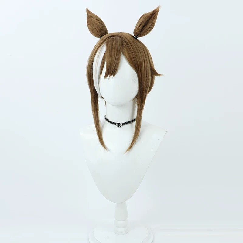 L - email Wig Umamusume: Pretty Derby Cheval Gran Brown 35cm Halloween Cosplay Wig - lemailwigs