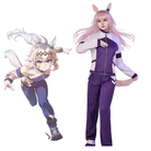 L - email Wig Umamusume: Pretty Derby Cinderella Gray Oguri Cap Halloween Cosplay Costume And Wig Full Set - lemailwigs