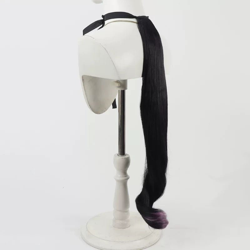 L - email Wig Umamusume: Pretty Derby Fenomeno Black Purple Tail And Ears Halloween Cosplay Wig - lemailwigs