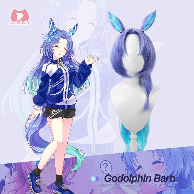 L - email Wig Umamusume: Pretty Derby Godolphin Barb 80cm Halloween Cosplay Wig - lemailwigs