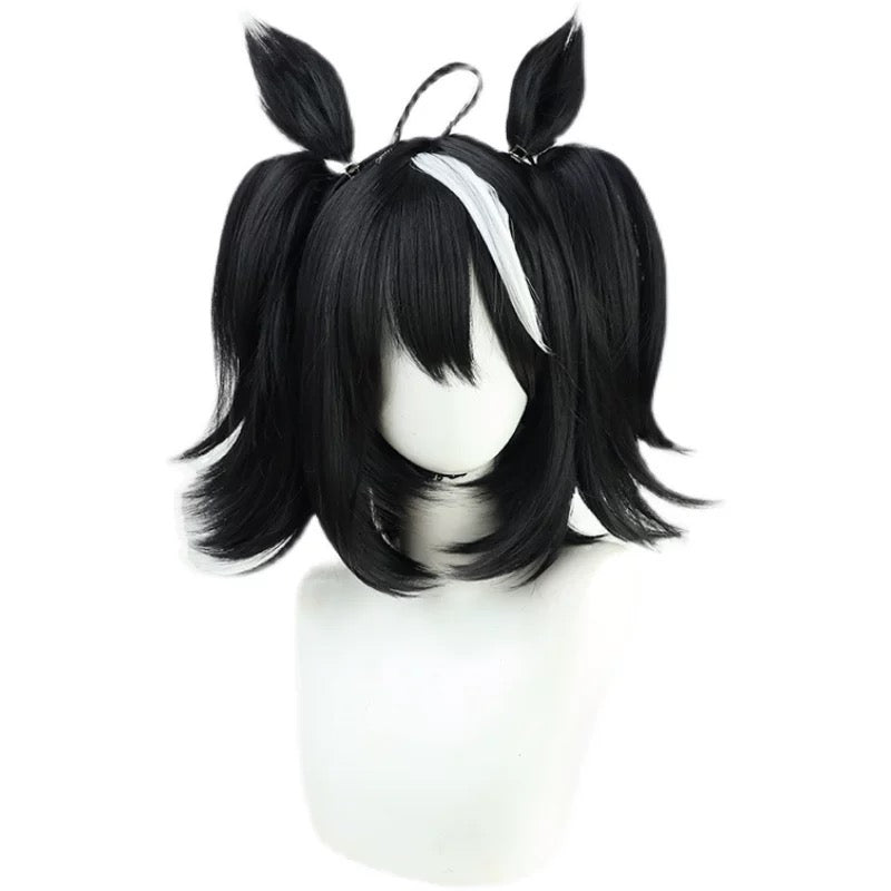 L - email Wig Umamusume: Pretty Derby Kitasan Black Double Braids Cosplay Wig - lemailwigs