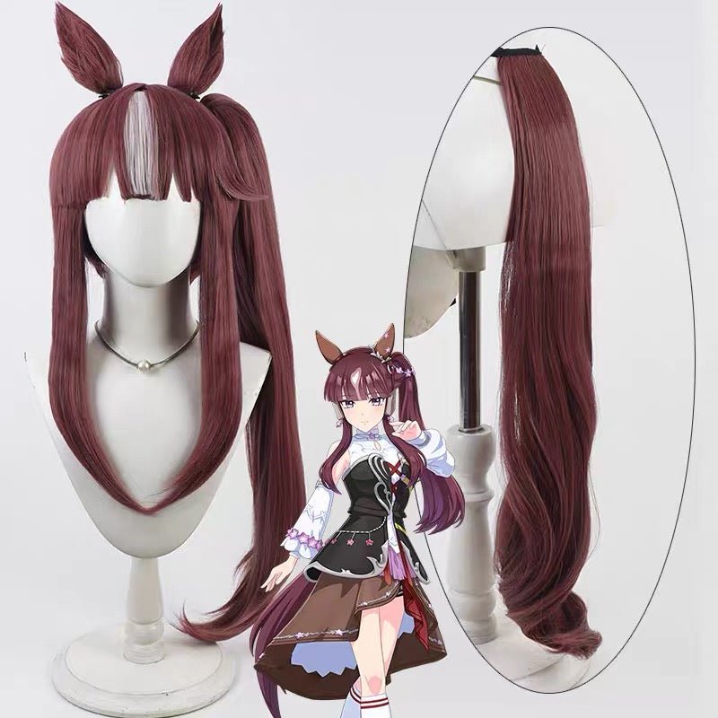 L - email Wig Umamusume: Pretty Derby Lucky Lilac Brown Ear And Tail Cosplay Wig - lemailwigs