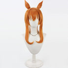 L - email Wig Umamusume: Pretty Derby Mayano Top Gun Wedding Orange Cosplay Waig Ears Tail - lemailwigs