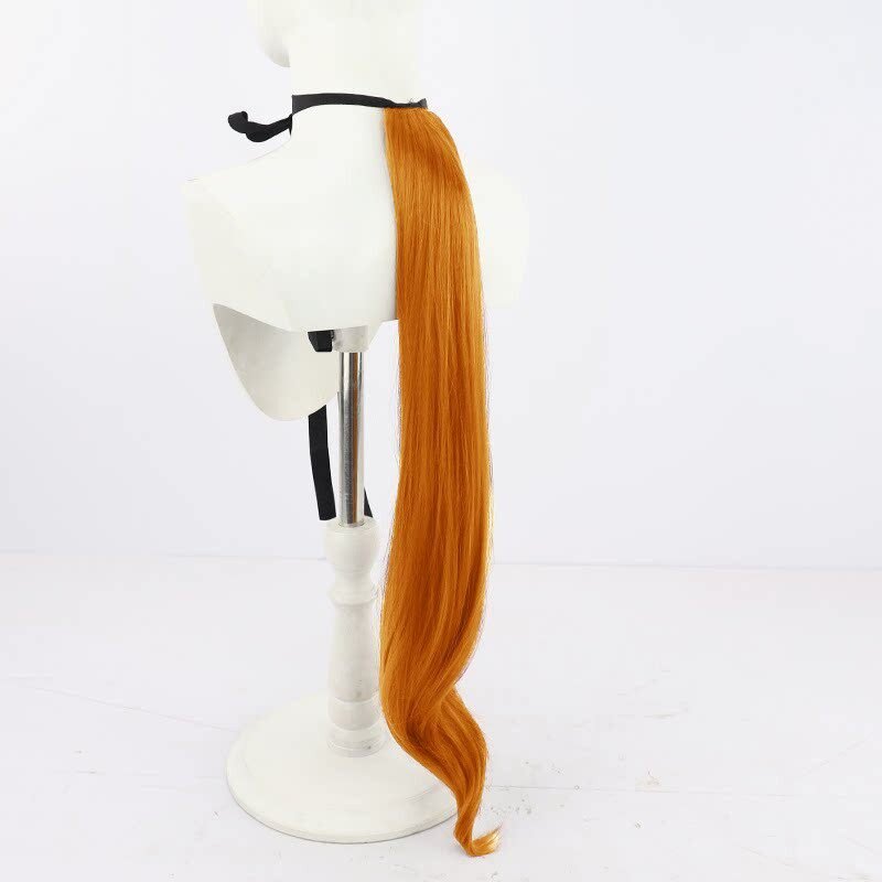 L - email Wig Umamusume: Pretty Derby Mayano Top Gun Wedding Orange Cosplay Waig Ears Tail - lemailwigs