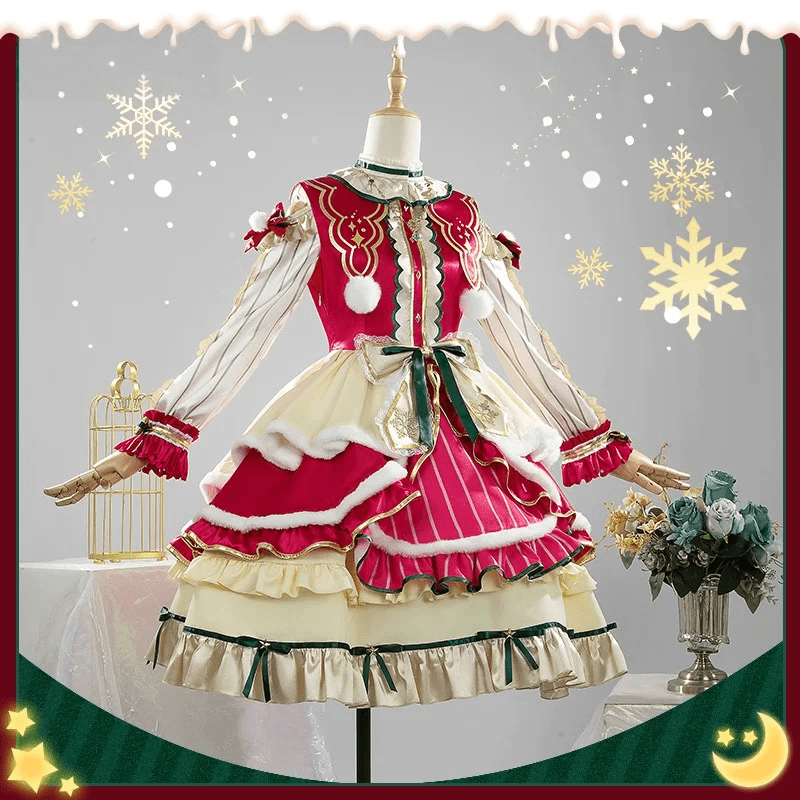 L - email Wig Umamusume: Pretty Derby Mejiro Bright Christmas Cosplay Costume - lemailwigs