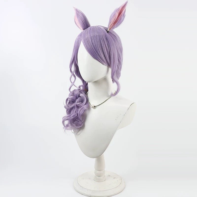 L - email Wig Umamusume: Pretty Derby Mejiro McQueen Purple Curly 50cm Cosplay Wig - lemailwigs