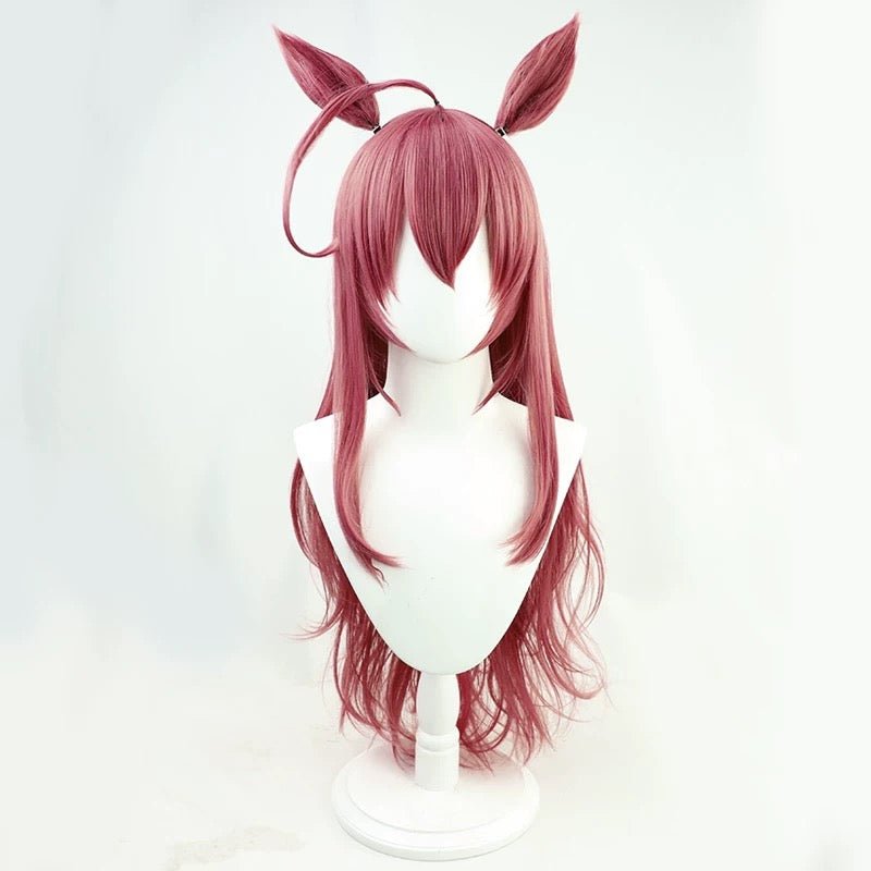 L - email Wig Umamusume: Pretty Derby Mihono Bourbon Pink Long Halloween Cosplay Wig - lemailwigs
