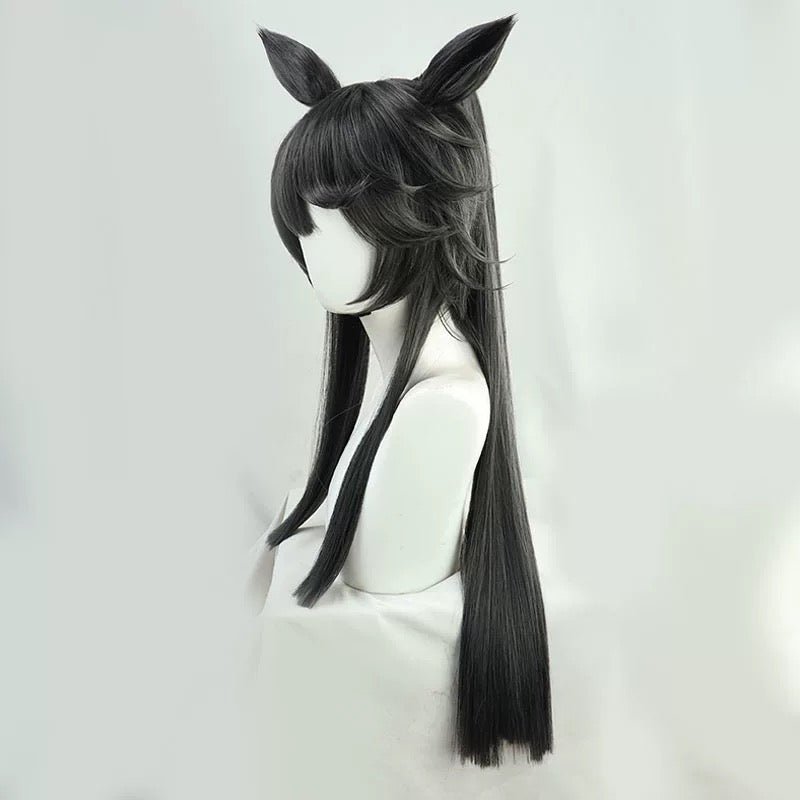 L - email Wig Umamusume: Pretty Derby Narita Brian Grey Long Ears And Tail Halloween Cosplay Wig - lemailwigs
