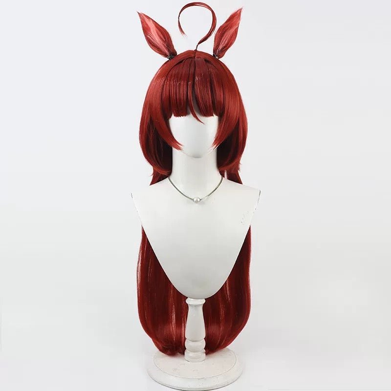 L - email Wig Umamusume: Pretty Derby Red Desire Ears And Tail Cosplay Wig - lemailwigs