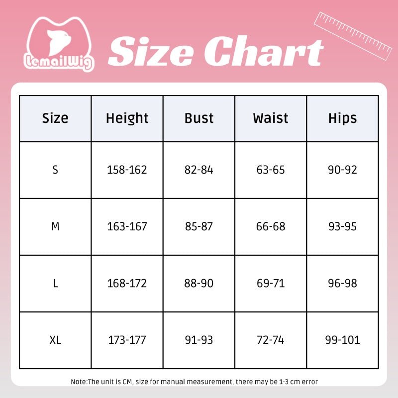 Umamusume: Pretty Derby Sakura Laurel Racing Outfit Cosplay Costume Size ChartL-email Wig