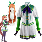 L-email Wig Umamusume: Pretty Derby Silence Suzuka Uniform Cosplay Costume And Wig Full Set - lemailwigs