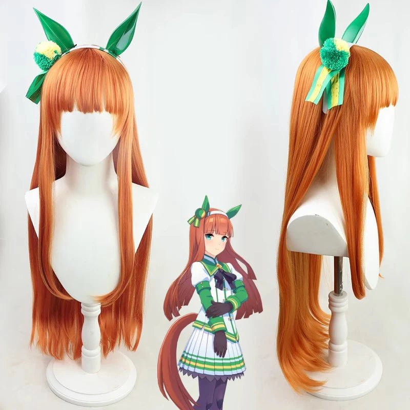 L-email Wig Umamusume: Pretty Derby Silence Suzuka Uniform Cosplay Costume And Wig Full Set - lemailwigs