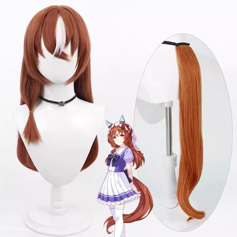 L - email Wig Umamusume: Pretty Derby Still in Love Brown 75cm Halloween Cosplay Wig - lemailwigs